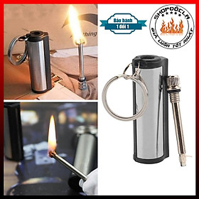 Mua Bật Lửa diêm xăng Diêm vĩnh cửu kèm móc khóa ( trụ tròn )