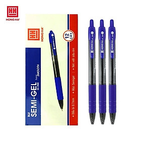 Hộp 12 bút bi Semi gel Hồng Hà 2600 cỡ ngòi 0.7mm
