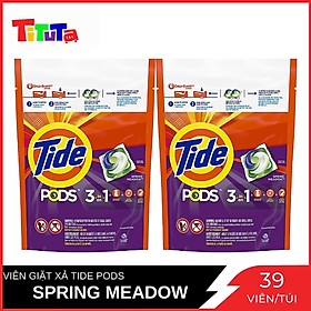 Combo 2 túi viên giặt xả Tide Pods 3in1 Spring 39 viên túiX2