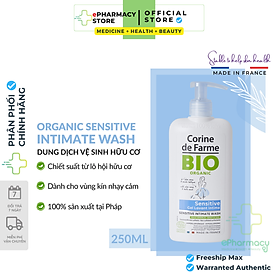 Dung Dịch Vệ sinh phụ nữ Corine de Farme ORGANIC SENSITIVE INTIMATE WASH