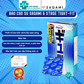 Hình ảnh Bao Cao Su Sagami 6 Stage Tight-Fit, siêu mỏng, ôm khít, có 6 đường gân sóng tăng kích thích