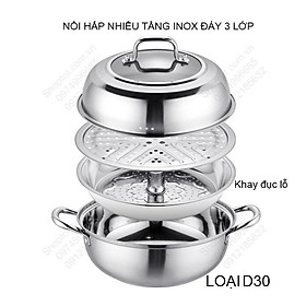 Mua Bộ nồi hấp đa năng nhiều tầng bằng inox dùng được cho bếp từ  đáy 3 lớp dày dặn