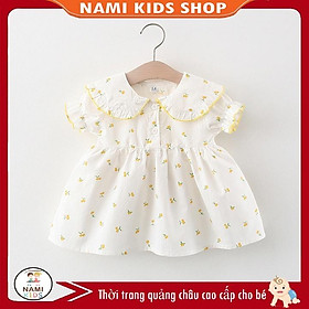 Đầm cherry cổ sen dễ thương cho bé gái