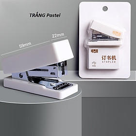 Bấm ghim giấy mini Pastel dập ghim kẹp tài liệu văn phòng phẩm Lalunavn dễ thương B128