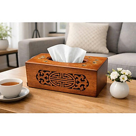 Hộp đựng khăn giấy Thanh Bình Lê chất liệu gỗ