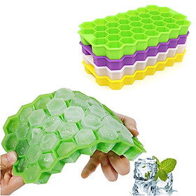 Mua Khay Silicon Làm Đá Hình Tổ Ong 37 Viên Có Nắp Đậy