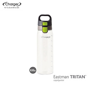 Bình nước Charger 830ml làm từ nhựa Tritan cao cấp không chứa BPA - hàng nội địa Nhật Bản