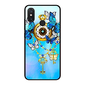 Ốp lưng dành cho điện thoại Xiaomi Redmi Note 6 Pro  Đồng Hồ Bướm Xanh