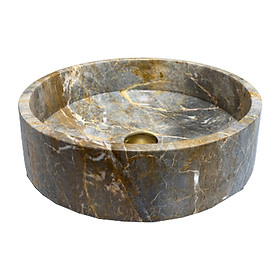 Mua LAVABO ĐẶT BÀN ĐÁ ĐÁ TỰ NHIÊN TRÒN VÁT LÒNG MÀU VÀNG SỢI VVM30