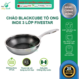 Chảo tổ ong đáy từ Fivestar Blackcube sâu lòng 16cm / 20cm / 24cm / 26cm / 28cm , cấu tạo 3 lớp đúc liền , inox 304