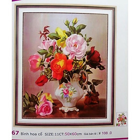 Mua Tranh thêu chữ thập Bình Hoa Lv3367 (50x60 chưa thêu
