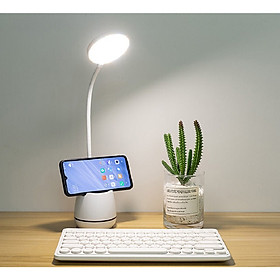 Đèn led để bàn học sạc usb có kệ đựng bút hoặc điện thoại