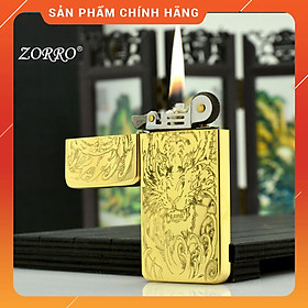 Mua Hốt Quẹt Bật Lửa Xăng Đá Zorro ZC5 Khắc Hình Hổ Gầm Dũng Mãnh Quyền Lực Thiết Kế Siêu Mỏng Nắp Giữ Xăng Cực Khít