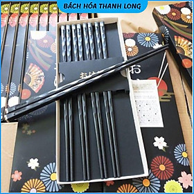 Mua Set 5 đôi Đũa ăn Shikisai Nhật Bản hoa Đào  nhựa kháng khuẩn sợi thuỷ tinh chịu nhiệt tới 260 độ C (mẫu mới)