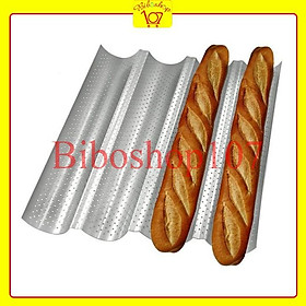 Mua Khay nướng bánh mì Baguette Pháp lượn sóng 4 rãnh