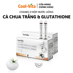 Combo 2 Hộp Nước Uống Cà Chua Trắng Hỗ Trợ Sáng Da Kết Hợp Glutathione, Niacinamide, Collagen Peptide, Vitamin C Coolvita Hỗ Trợ Đều Màu Da Dưỡng Da Ẩm Mịn (6 chai × 25 ml)/hộp - Thực Phẩm Bổ Sung