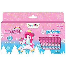 Hộp 18 Bút Sáp Màu Unicorn - Smart Kids CR07