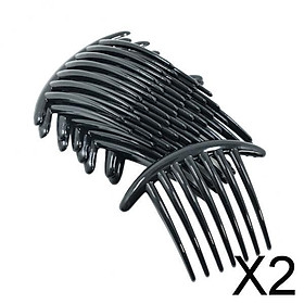 2x10 Pieces 7 Teeth DIY Hair Side Comb Hair Clips Slide for Women Girls Black