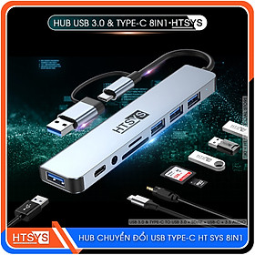 Mua Hub Chuyển Đổi USB Type C HT SYS 8 in 1 To USB 3.0  SD  TF  USB C  Audio 3.5 - Hàng Chính Hãng