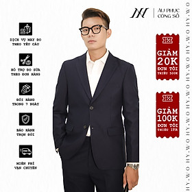 Áo suit vest công sở may đo, thiết kế hai hàng khuy đơn viền tròn, BASIC-JACKET-5 kiểu dáng Slim Fit, phong cách thanh lịch - HY.WO