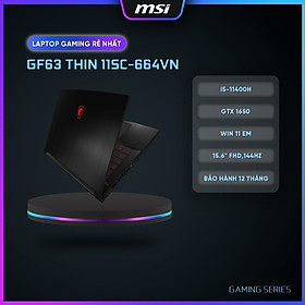 Mua MSI Laptop GF63 Thin 11SC-664VN |CPU Intel i5-11400H|Card GTX 1650|Ram 8GB|Bộ nhớ 512GB SSD|Màn hình 15.6  FHD 144Hz  Hàng chính hãng 