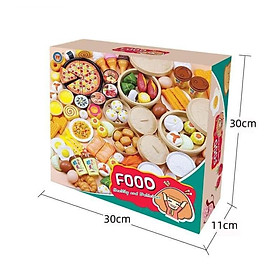 Bộ đồ chơi nấu ăn Food 54 chi tiết loại đẹp với các món ăn sinh động, nhiều màu sắc đẹp phù hợp cho cả bé trai và bé gái trên 2 tuổi phát triển trí tuệ