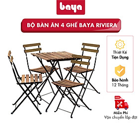 Mua Bộ Bàn Ăn 4 Ghế Ngoài Trời BAYA RIVIERA Khung Kim Loại Bền Bỉ Có Thể Gấp Gọn Và Dễ Di Chuyển Tiết Kiệm Diện Tích  Thiết Kế Đơn Giản  Đẹp Mắt Hoàn Thiện Không Gian Sống Hiện Đại 1099041