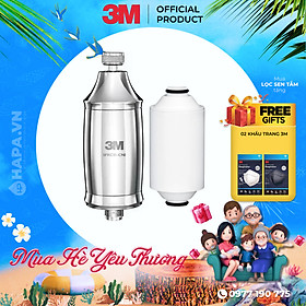Bộ lọc nước vòi sen tắm nóng lạnh 3m sfkc01-cn1 | 3m hsf-is tự lắp đặt dễ dàng, thay lõi đơn giản - hàng chính hãng