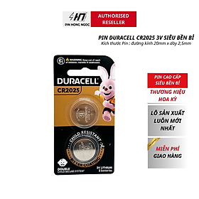 Vỉ 2 Viên Pin Duracell CR2032 / CR2025 / CR2016 Lithium 3V - Hàng chính hãng