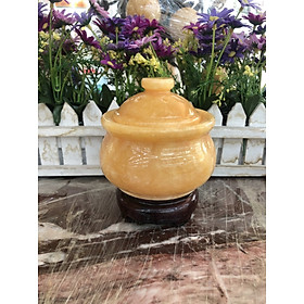 Mua Lư xông trầm hương  hủ đỉnh đốt nhang  trầm hương đá ngọc hoàng long - Cao 6 cm