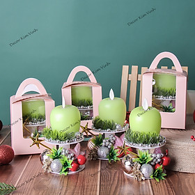 Mua Nến Giáng Sinh Quả Táo NEN21 Nến Điện Tử Trang Trí Giáng Sinh Vintage