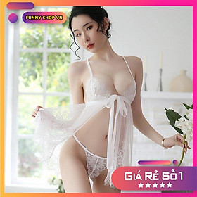 Váy Ngủ Ren Xẻ Trước Xuyên Thấu + Chip - VA2009