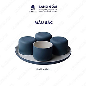 Mua Set Cốc hình trụ không quai (lùn) + đĩa trơn - Kích thước: C6 x D8 cm - Gốm sứ Bát Tràng - langgom.vn