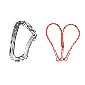 10.5mmx80cm Climbing Pre-sewn Eye-Eye Prusik Loop Cord with D Carabiner