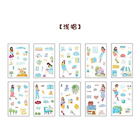 Cuốn sổ stickers book 20 tờ chủ đề cô gái dễ thương