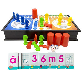 Bộ Bàn Cờ Cá Ngựa Đồ Chơi Việt Nam Tặng Kèm 40 Thẻ Flashcard Học Chữ Số TIếng Việt