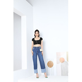 Quần Jean Nữ Ống Suông Lật Line Xịn Hot-trend CT Jeans