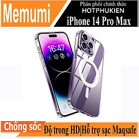 Ốp lưng chống sốc trong suốt hỗ trợ sạc Maqsafe cho iPhone 14 Pro Max (6.7 inch) hiệu Memumi Maqsafe Magetic Case siêu mỏng 1.5mm, độ trong tuyệt đối, chống trầy xước, chống ố vàng, tản nhiệt tốt - hàng nhập khẩu