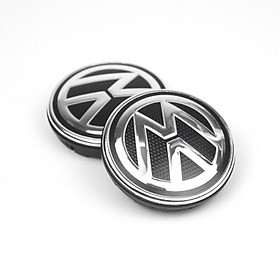 Logo chụp mâm, ốp lazang bánh xe ô tô Volkswagen - Chất liệu: Nhựa ABS + Hợp kim nhôm