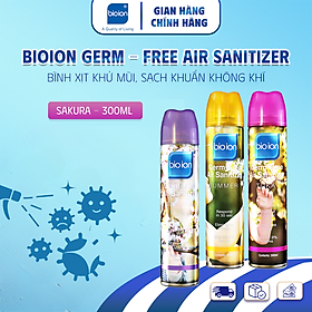 Chai Xịt Khử Mùi,Sạch Khuẩn Không Khí Bioion Germ-Free 300ml Hương Sakura