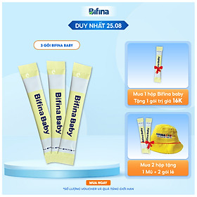Men vi sinh Bifina Baby Nhật Bản- Lẻ 3 gói (không có hộp) - Lợi khuẩn chiến binh cho trẻ sơ sinh Viêm da cơ địa và ruột hoại tử , chàm sữa, dị ứng...