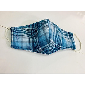 Khẩu trang dày vải kẻ cotton combo 5 cái nhiều màu