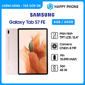 Máy tính bảng Samsung Galaxy Tab S7 FE (4GB/64GB) - Hàng chính hãng -  Đã kích hoạt bảo hành điện tử