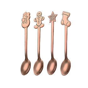 4x Mini Coffee Spoons Stainless Steel Spoon for Cafe Room Dessert