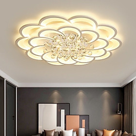 Mua Đèn ốp trần  đèn led mâm ốp trần cánh hoa mai pha lê ( 16 và 20 cánh) 3 chế độ ánh sáng  có điều khiển từ xa