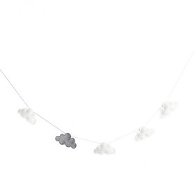 3X Hanging Clouds Garland for Baby Shower, Wedding Party Decor White and Grey