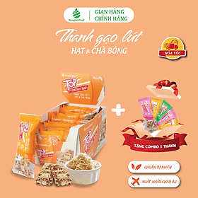 Thanh gạo lứt ngũ cốc Nonglamfood Hạt và Chà Bông - Rong Biển - Trái Cây Top Energy Bar Hộp16 Thanh -  Bánh ăn kiêng dinh dưỡng thay thế bữa ăn sáng - Ngon chu