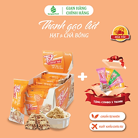 Thanh gạo lứt ngũ cốc Nonglamfood Hạt và Chà Bông - Rong Biển - Trái Cây Top Energy Bar Hộp16 Thanh -  Bánh ăn kiêng dinh dưỡng thay thế bữa ăn sáng - Ngon chuẩn dưỡng chất - Chay mặn đều dùng được (Tùy loại)