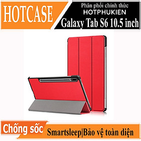 Case Bao da chống sốc cho Samsung Galaxy Tab S6 (SM-T860 / SM-T865) 10.5 inch hiệu HOTCASE trang bị khe đặt bút mặt lưng thiết kế siêu mỏng hỗ trợ Smartsleep, gập nhiều tư thế, tản nhiệt tốt - Hàng nhập khẩu