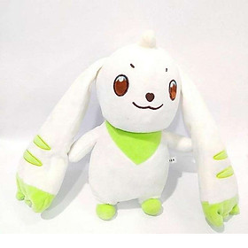 Gấu Bông Pokemon - Thỏ Trắng Tai Dài Terriermon (30 Cm) Gb206 (Tặng 1 Móc Khóa Dây Da Pu Đính Đá Lấp Lánh)